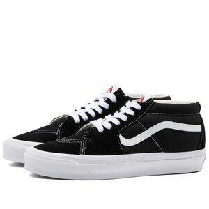 Vans Vault Og Sk8-Mid Lx Mens 5.0 Black Canvas and Suede Skate  VNOA4BVCBA2